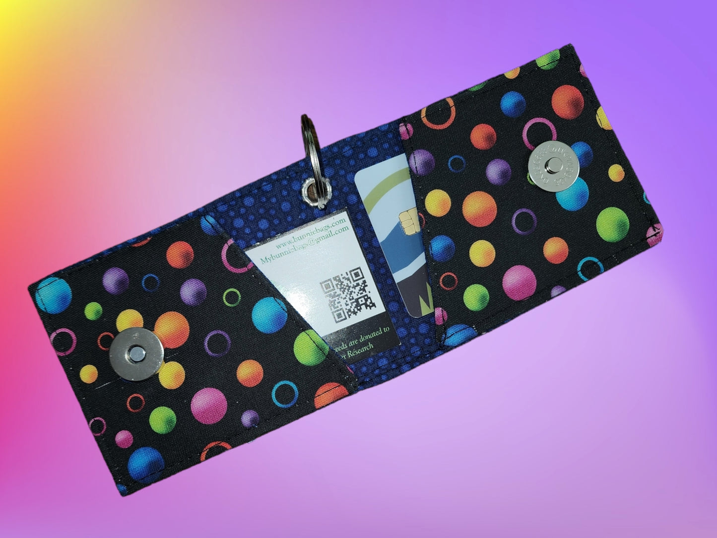 Key Chain Wallet - Colorful Bubbles