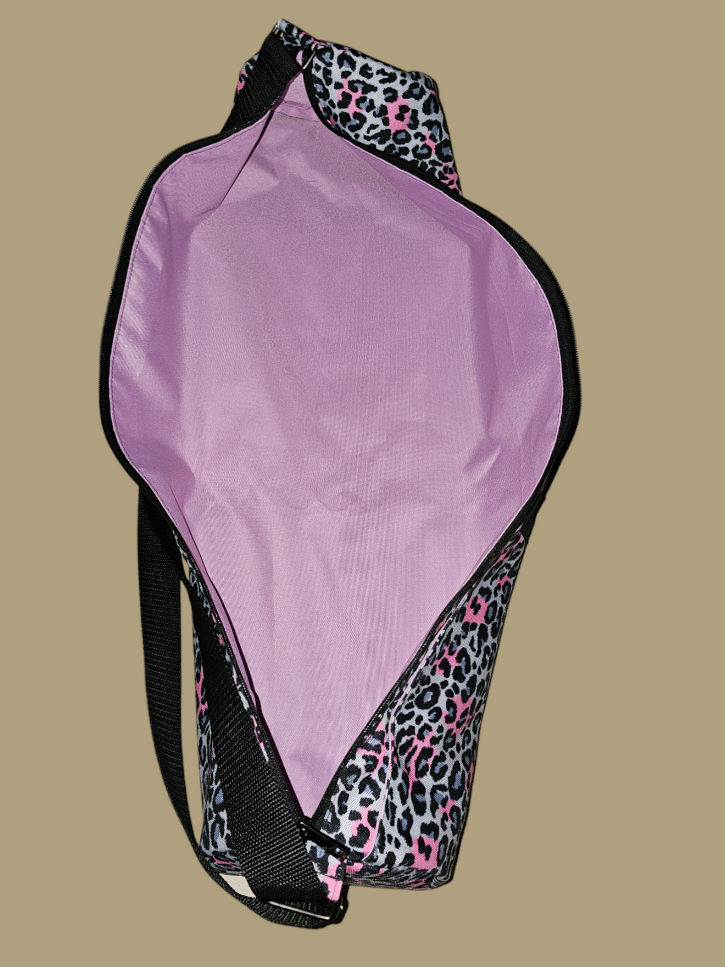 Yoga Mat Bag - Black/Pink Leopard