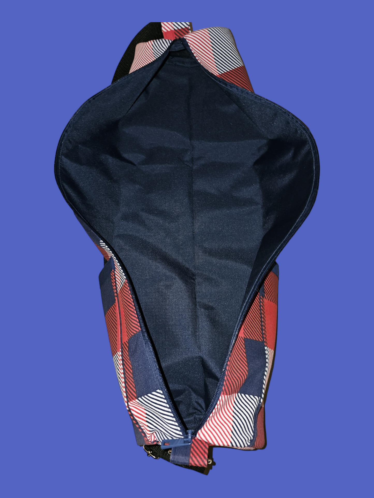 Yoga Mat Bag - Red, White & Blue Plaid